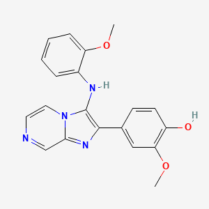 molecular formula C20H18N4O3 B1187311 2-Methoxy-4-{3-[(2-methoxyphenyl)amino]imidazo[1,2-a]pyrazin-2-yl}phenol 