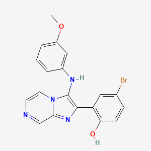 4-Bromo-2-[3-(3-methoxyanilino)imidazo[1,2-a]pyrazin-2-yl]phenol