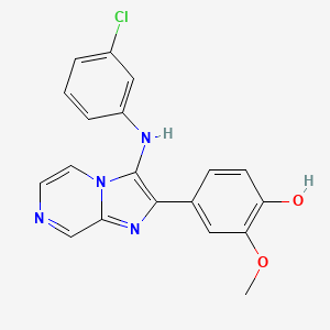 molecular formula C19H15ClN4O2 B1187315 4-{3-[(3-Chlorophenyl)amino]imidazo[1,2-a]pyrazin-2-yl}-2-methoxyphenol 