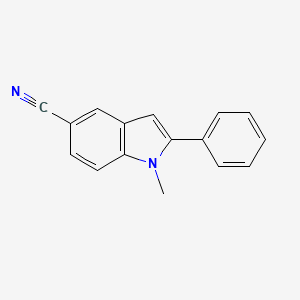 molecular formula C16H12N2 B11873185 1H-Indole-5-carbonitrile, 1-methyl-2-phenyl- CAS No. 741709-19-3