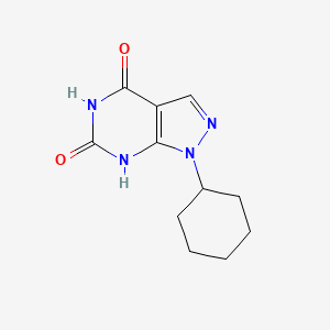 molecular formula C11H14N4O2 B11873193 1-Cyclohexyl-1H-pyrazolo[3,4-d]pyrimidine-4,6(5H,7H)-dione CAS No. 21254-08-0