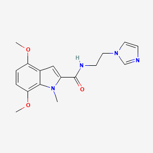 molecular formula C17H20N4O3 B1187325 N-[2-(1H-imidazol-1-yl)ethyl]-4,7-dimethoxy-1-methyl-1H-indole-2-carboxamide 