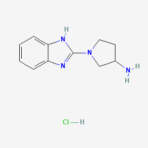 molecular formula C11H15ClN4 B11873263 1-(1H-benzo[d]imidazol-2-yl)pyrrolidin-3-amine hydrochloride 