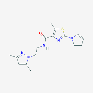 N-[2-(3,5-dimethyl-1H-pyrazol-1-yl)ethyl]-5-methyl-2-(1H-pyrrol-1-yl)-1,3-thiazole-4-carboxamide