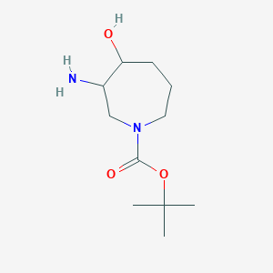 molecular formula C11H22N2O3 B11873323 Tert-butyl 3-amino-4-hydroxyazepane-1-carboxylate 