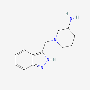 molecular formula C13H18N4 B11873392 1-((1H-Indazol-3-yl)methyl)piperidin-3-amine 