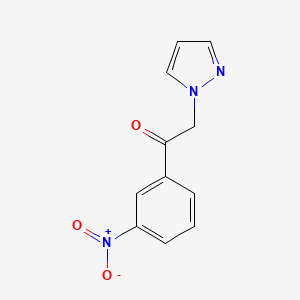 molecular formula C11H9N3O3 B11873438 1-(3-Nitrophenyl)-2-pyrazol-1-ylethanone 