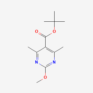 molecular formula C12H18N2O3 B11873457 tert-Butyl 2-methoxy-4,6-dimethylpyrimidine-5-carboxylate CAS No. 544704-06-5