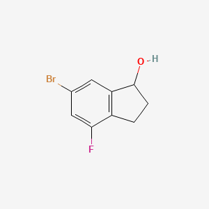 molecular formula C9H8BrFO B11873476 6-bromo-4-fluoro-2,3-dihydro-1H-inden-1-ol 