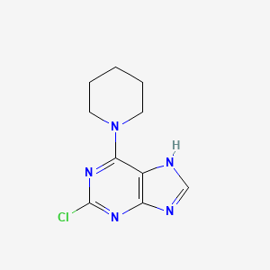 molecular formula C10H12ClN5 B11873514 2-chloro-6-(piperidin-1-yl)-9H-purine CAS No. 4854-10-8