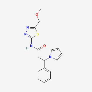 N-[5-(methoxymethyl)-1,3,4-thiadiazol-2-yl]-3-phenyl-3-(1H-pyrrol-1-yl)propanamide
