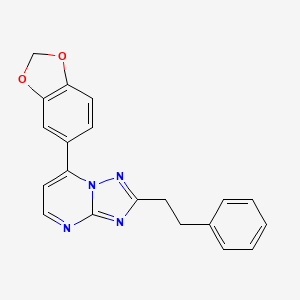molecular formula C20H16N4O2 B1187359 7-(1,3-Benzodioxol-5-yl)-2-(2-phenylethyl)[1,2,4]triazolo[1,5-a]pyrimidine 