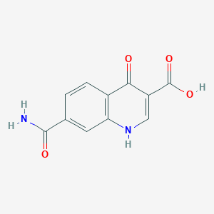 molecular formula C11H8N2O4 B11873619 7-carbamoyl-4-oxo-1H-quinoline-3-carboxylic acid CAS No. 63463-24-1