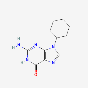 molecular formula C11H15N5O B11873711 2-Amino-9-cyclohexyl-1H-purin-6(9H)-one CAS No. 14937-71-4