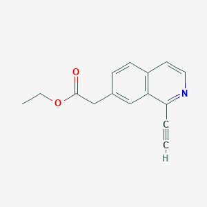 molecular formula C15H13NO2 B11873758 Ethyl 2-(1-ethynylisoquinolin-7-yl)acetate CAS No. 2044704-97-2