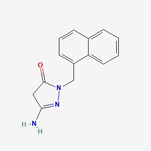 molecular formula C14H13N3O B11873800 3-Amino-1-(naphthalen-1-ylmethyl)-1H-pyrazol-5(4H)-one CAS No. 51421-11-5