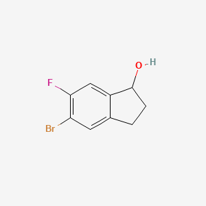 molecular formula C9H8BrFO B11873818 5-Bromo-6-fluoro-2,3-dihydro-1H-inden-1-ol 