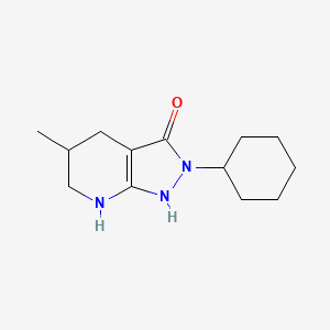 molecular formula C13H21N3O B11873845 2-Cyclohexyl-5-methyl-4,5,6,7-tetrahydro-2H-pyrazolo[3,4-b]pyridin-3-ol 