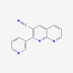 molecular formula C14H8N4 B11873913 2-(Pyridin-3-yl)-1,8-naphthyridine-3-carbonitrile CAS No. 60467-69-8