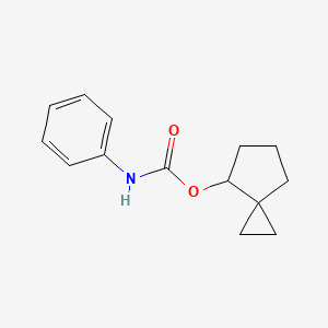 molecular formula C14H17NO2 B11873918 Spiro[2.4]heptan-4-ol, phenylcarbamate CAS No. 73928-08-2