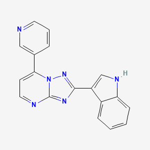 molecular formula C18H12N6 B1187404 2-(1H-indol-3-yl)-7-(pyridin-3-yl)[1,2,4]triazolo[1,5-a]pyrimidine 