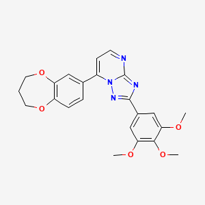 molecular formula C23H22N4O5 B1187405 7-(3,4-dihydro-2H-1,5-benzodioxepin-7-yl)-2-(3,4,5-trimethoxyphenyl)[1,2,4]triazolo[1,5-a]pyrimidine 