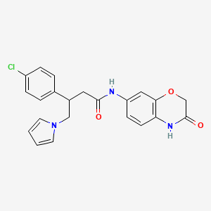 molecular formula C22H20ClN3O3 B1187411 3-(4-chlorophenyl)-N-(3-oxo-3,4-dihydro-2H-1,4-benzoxazin-7-yl)-4-(1H-pyrrol-1-yl)butanamide 