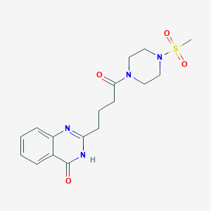 molecular formula C17H22N4O4S B1187412 2-{4-[4-(methylsulfonyl)piperazin-1-yl]-4-oxobutyl}quinazolin-4(3H)-one 