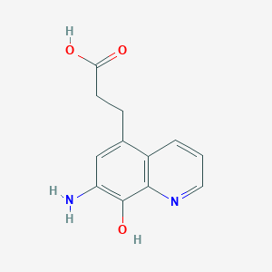 molecular formula C12H12N2O3 B11874125 3-(7-Amino-8-hydroxyquinolin-5-yl)propanoic acid 