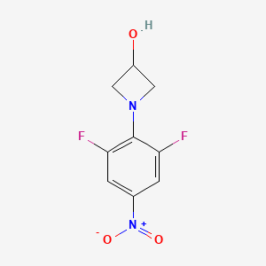 molecular formula C9H8F2N2O3 B11874139 1-(2,6-Difluoro-4-nitrophenyl)azetidin-3-ol CAS No. 919300-10-0