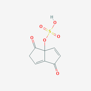 molecular formula C8H6O6S B11874145 1,4-Dioxo-1,3a,4,5-tetrahydropentalen-3a-yl hydrogen sulfate 