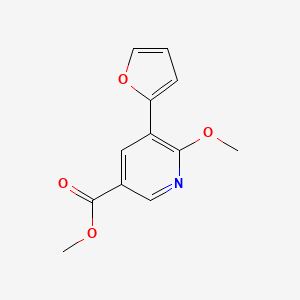 molecular formula C12H11NO4 B11874163 Methyl 5-(furan-2-yl)-6-methoxynicotinate 