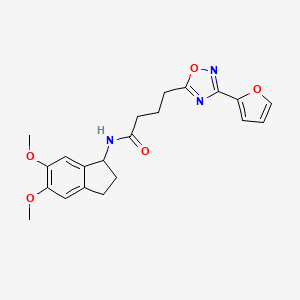 N-(5,6-dimethoxy-2,3-dihydro-1H-inden-1-yl)-4-[3-(2-furyl)-1,2,4-oxadiazol-5-yl]butanamide