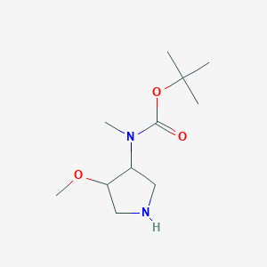 molecular formula C11H22N2O3 B11874218 (4-Methoxy-pyrrolidin-3-yl)methyl-carbamicacidtert-butylester 