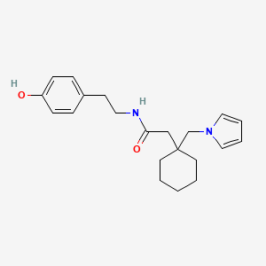 molecular formula C21H28N2O2 B1187422 N-[2-(4-hydroxyphenyl)ethyl]-2-[1-(1H-pyrrol-1-ylmethyl)cyclohexyl]acetamide 