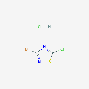 molecular formula C2HBrCl2N2S B11874252 3-Bromo-5-chloro-1,2,4-thiadiazole hydrochloride 