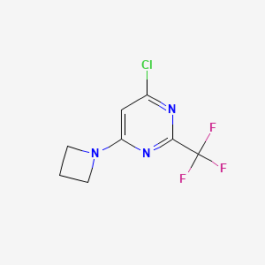 molecular formula C8H7ClF3N3 B11874314 4-(Azetidin-1-yl)-6-chloro-2-(trifluoromethyl)pyrimidine 