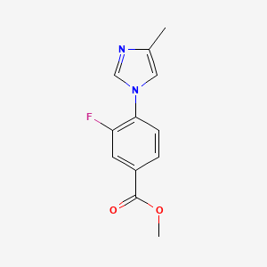 molecular formula C12H11FN2O2 B11874329 methyl 3-fluoro-4-(4-methyl-1H-imidazol-1-yl)benzoate 