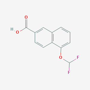 molecular formula C12H8F2O3 B11874380 1-(Difluoromethoxy)naphthalene-6-carboxylic acid 