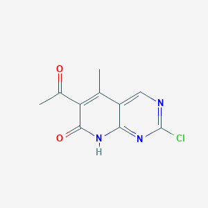 molecular formula C10H8ClN3O2 B11874381 6-acetyl-2-chloro-5-methyl-8H-pyrido[2,3-d]pyrimidin-7-one 