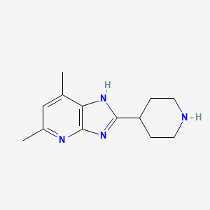 molecular formula C13H18N4 B11874481 5,7-Dimethyl-2-(piperidin-4-yl)-3H-imidazo[4,5-b]pyridine 