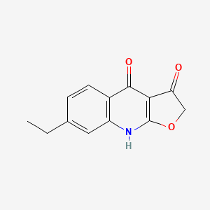 molecular formula C13H11NO3 B11874519 7-Ethylfuro[2,3-b]quinoline-3,4(2H,9H)-dione 