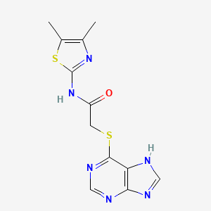 molecular formula C12H12N6OS2 B1187461 N-(4,5-dimethyl-1,3-thiazol-2-yl)-2-(7H-purin-6-ylsulfanyl)acetamide 