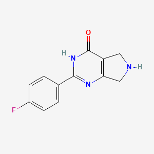 molecular formula C12H10FN3O B11874680 2-(4-Fluorophenyl)-6,7-dihydro-3H-pyrrolo[3,4-d]pyrimidin-4(5H)-one 