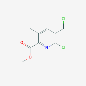 molecular formula C9H9Cl2NO2 B11874689 Methyl 6-chloro-5-(chloromethyl)-3-methylpicolinate 