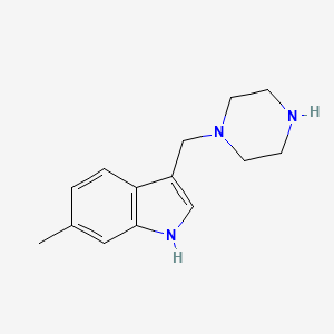 molecular formula C14H19N3 B11874748 6-Methyl-3-(piperazin-1-ylmethyl)-1H-indole 