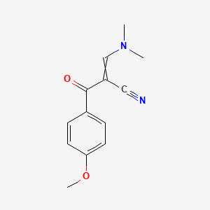 molecular formula C13H14N2O2 B11874779 (2E)-3-(Dimethylamino)-2-(4-methoxybenzoyl)acrylonitrile 