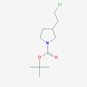 molecular formula C11H20ClNO2 B11874802 tert-Butyl 3-(2-chloroethyl)pyrrolidine-1-carboxylate 