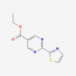 molecular formula C10H9N3O2S B11874813 Ethyl 2-(thiazol-2-YL)pyrimidine-5-carboxylate 