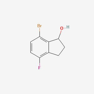 molecular formula C9H8BrFO B11874874 7-bromo-4-fluoro-2,3-dihydro-1H-inden-1-ol 